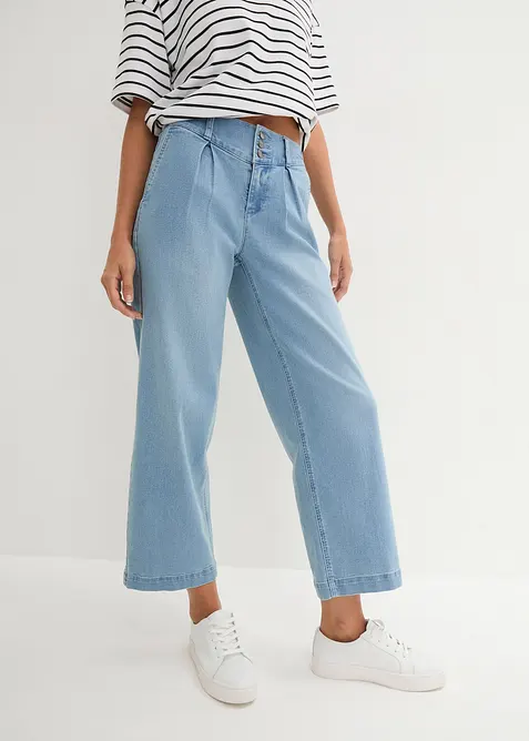 Wide Leg-jeans High Waist, komfortlinning, bonprix