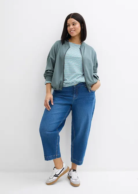 Barrel jeans, Mid Waist, cropped, bonprix