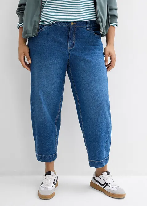 Barrel jeans, Mid Waist, cropped, bonprix