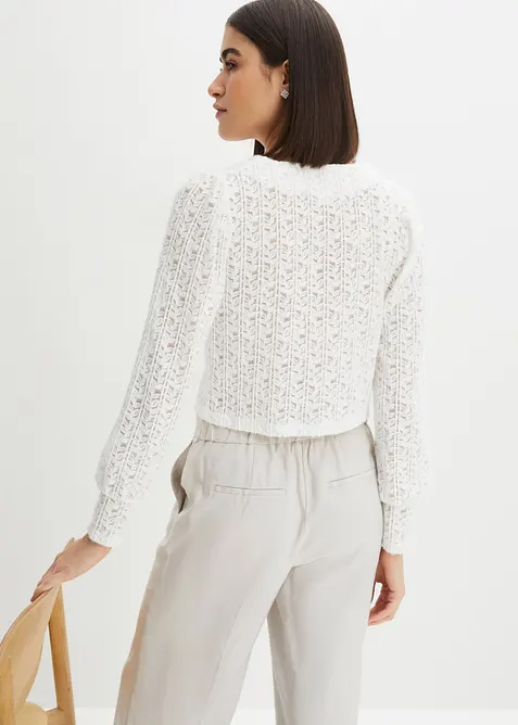 Strikkejakke med dekorknapper, bonprix