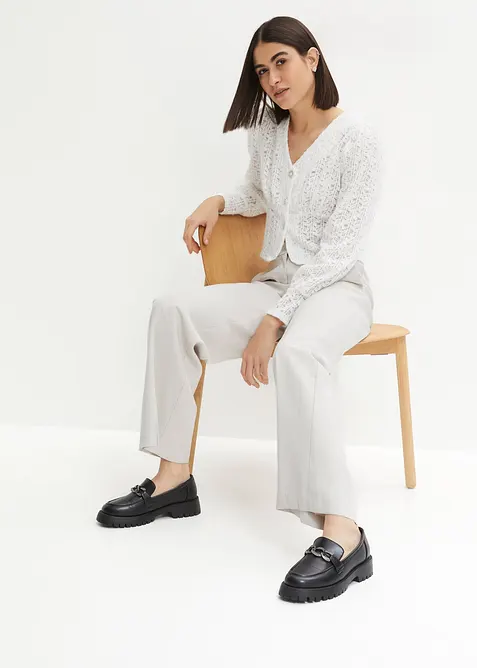 Strikkejakke med dekorknapper, bonprix