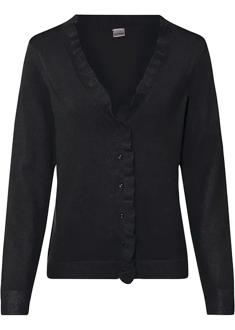 Finstrikket cardigan i lett viskosemiks, bonprix
