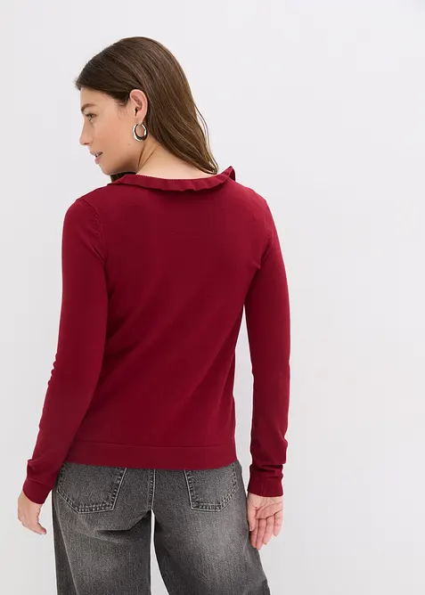 Finstrikket jakke av lett viskosemiks, bonprix