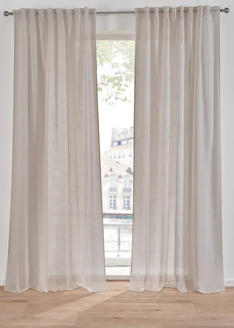 Gardin i strukturmateriale (1-pack), bonprix