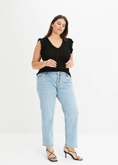 Strikket topp i myk viskosemiks, bonprix