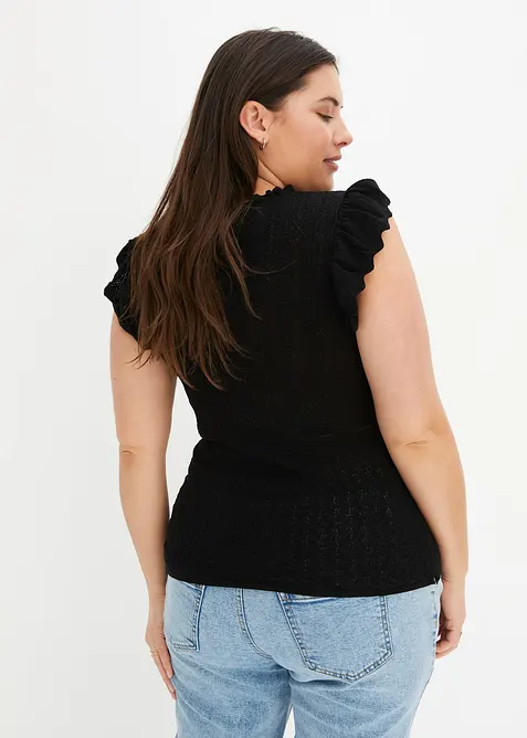 Strikket topp i myk viskosemiks, bonprix