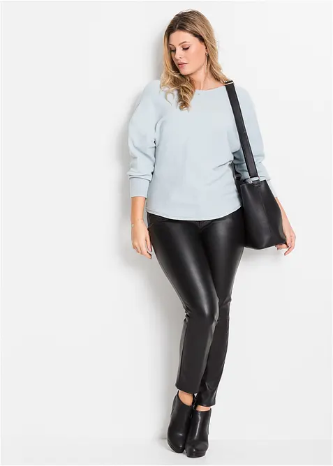 Oversized ribbestrikket genser, bonprix