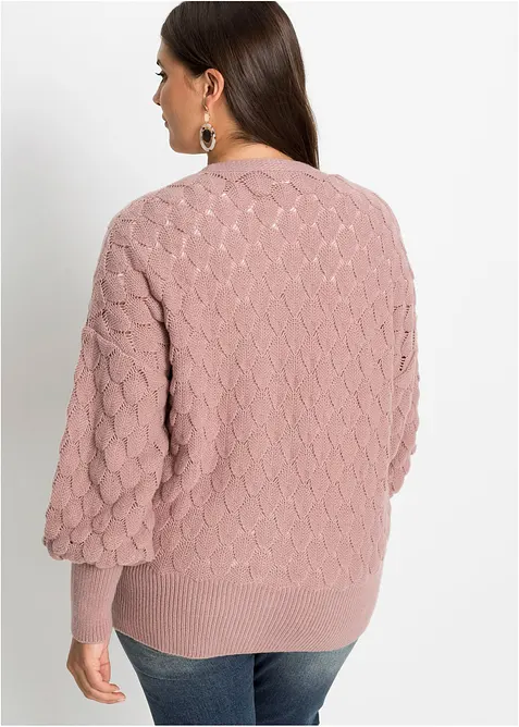 Cardigan med hullm&oslash;nster, bonprix