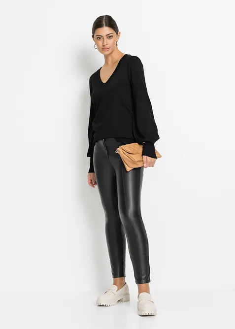 Finstrikket genser i viskosemiks, bonprix