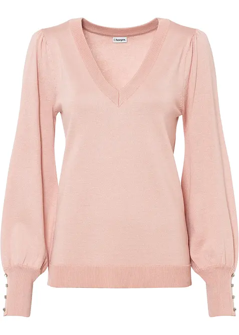 Finstrikket genser i viskosemiks, bonprix