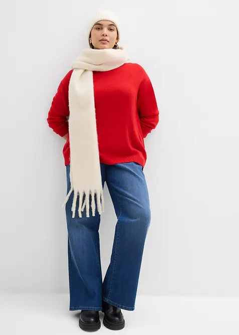 Strikket genser med rund hals, bonprix