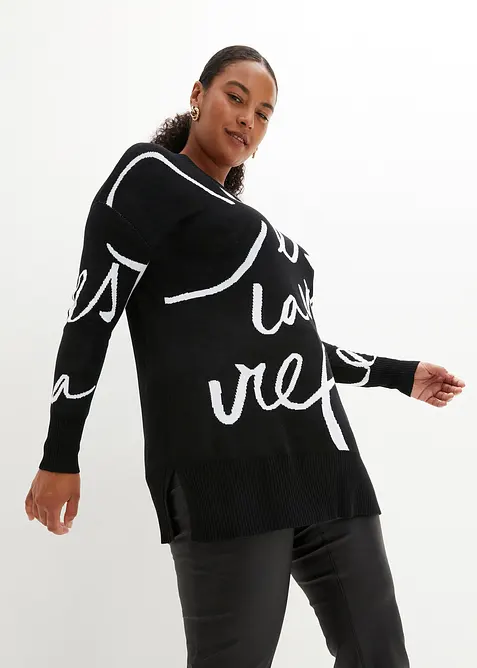 Genser med p&aring;skrift, bonprix