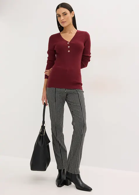 Genser i ribbestrikk med viskose, bonprix