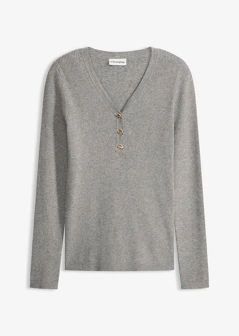 Genser i ribbestrikk med viskose, bonprix