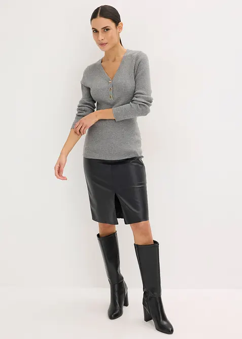 Genser i ribbestrikk med viskose, bonprix