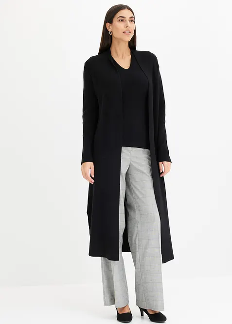 Lang strikkejakke med viskose, bonprix