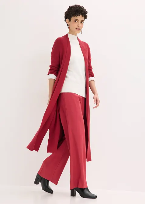 Lang strikkejakke med viskose, bonprix