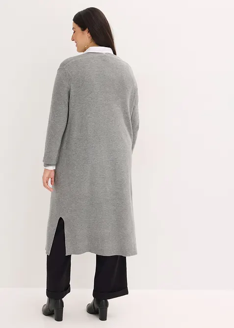 Lang strikkejakke med viskose, bonprix