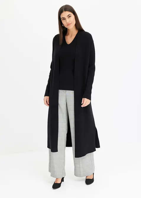 Lang strikkejakke med viskose, bonprix