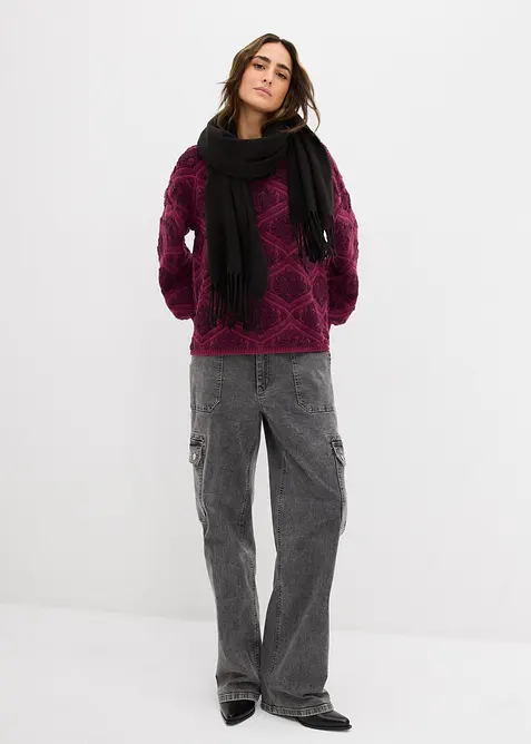 Strikket genser i boxy modell, bonprix