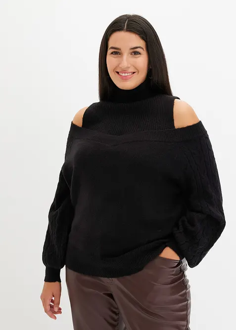 Genser med &aring;pne skuldre, bonprix
