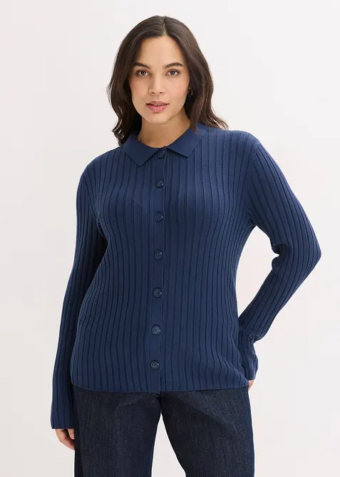 Ribbestrikket topp av lett viskosemiks, bonprix