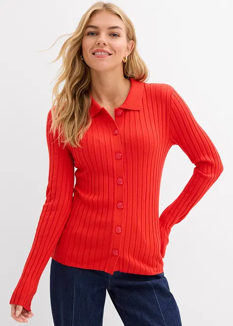 Ribbestrikket cardigan, bonprix