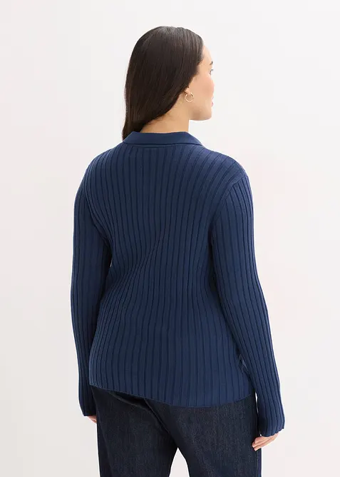 Ribbestrikket topp av lett viskosemiks, bonprix