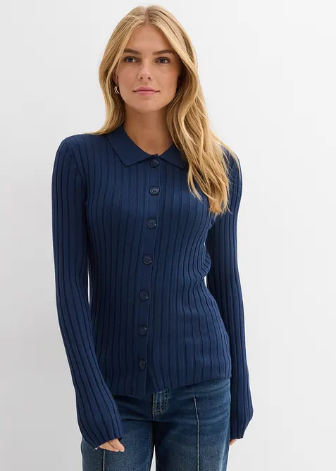 Ribbestrikket cardigan, bonprix