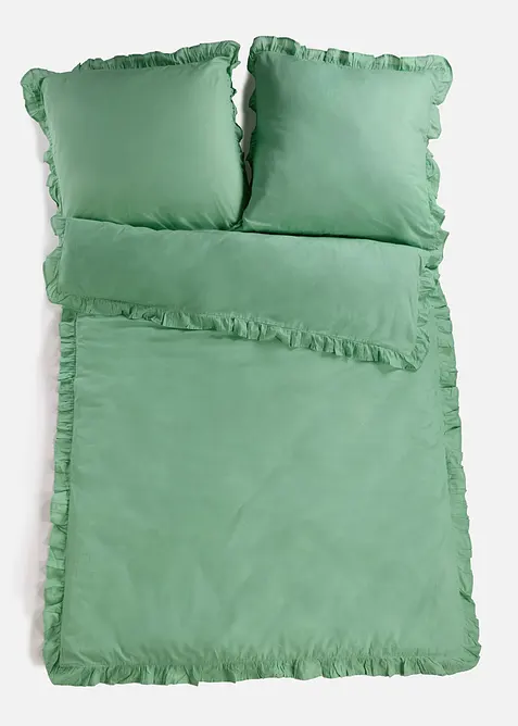 Sengesett i linon med rysjer, bonprix