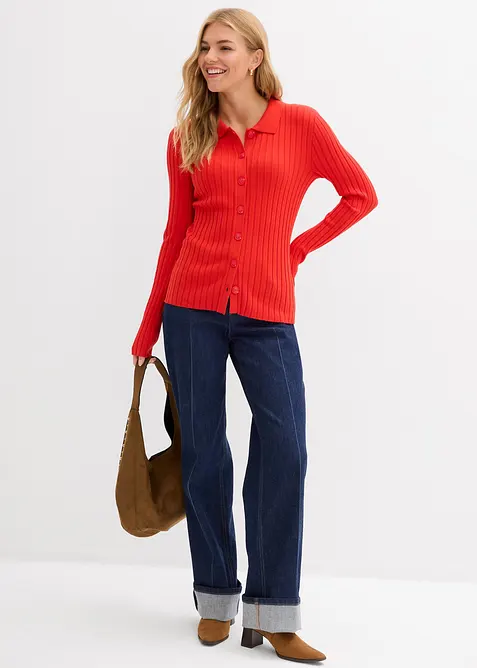 Ribbestrikket cardigan, bonprix