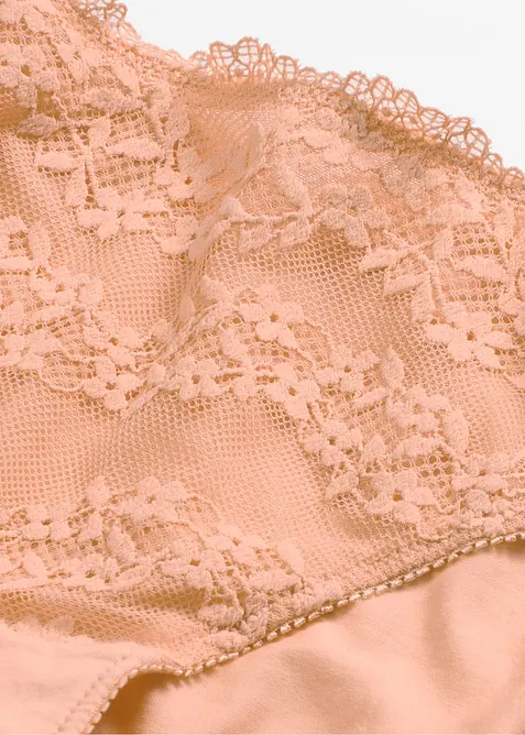 Truse med myk &oslash;kologisk bomull og blonde, bonprix