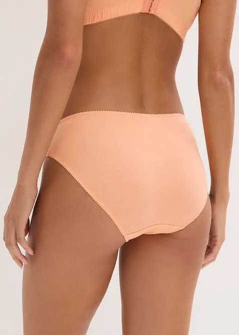 Truse med myk &oslash;kologisk bomull og blonde, bonprix