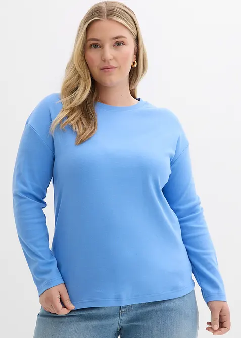 Langermet topp i formstabil, &oslash;kologisk bomull, bonprix