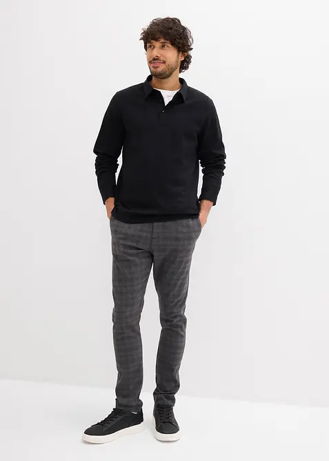 Langermet poloskjorte av ekstra myk bomull, Slim Fit, bonprix