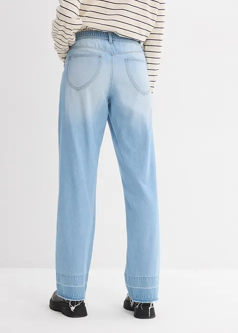 Wide Leg-jeans Mid Waist, bomull, bonprix