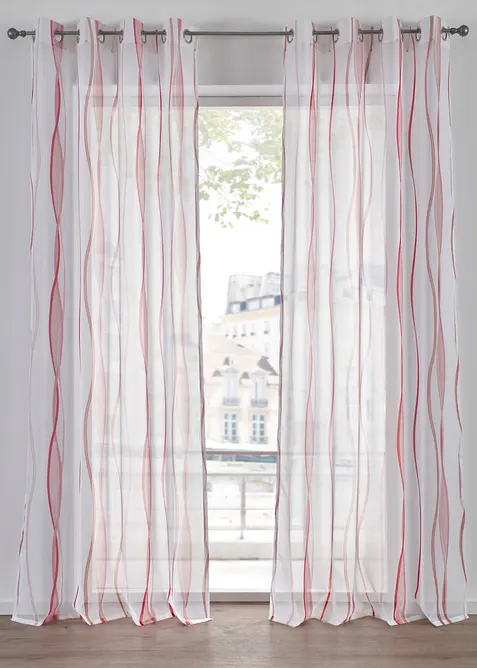 Gardin med b&oslash;lgem&oslash;nster (1-pack), bonprix