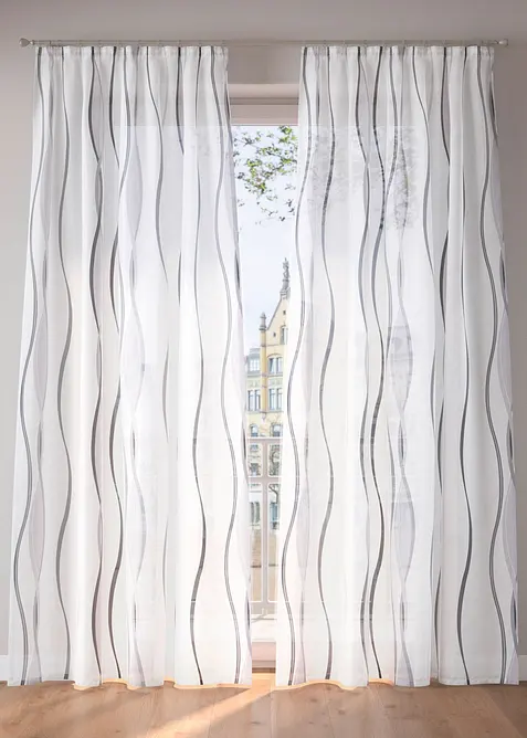 Transparent gardin i lett voile (1-pack), bonprix