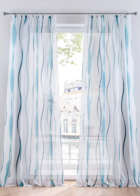 Gardin med b&oslash;lgem&oslash;nster (1-pack), bonprix