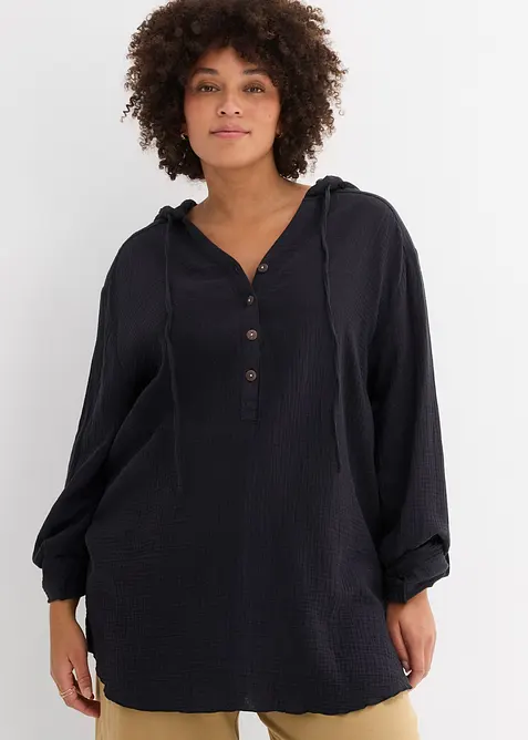Pull on-bluse i luftig musselin, bonprix