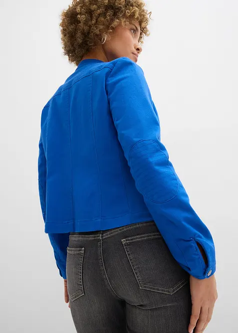 Jakke i bomullstwill med stretchinnfellinger i siden, bonprix