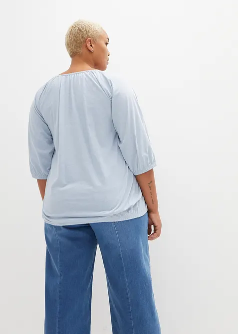 Trikotbluse i 100% &oslash;kologisk bomull, bonprix