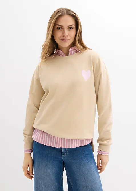 Oversized sweatshirt i &oslash;kologisk bomull, bonprix