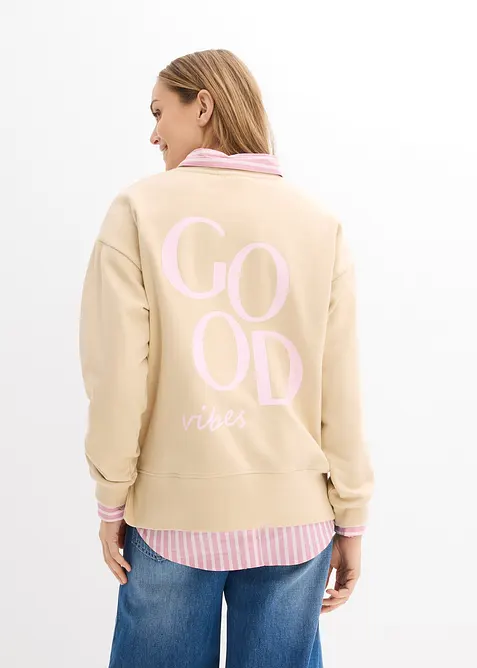 Oversized sweatshirt i &oslash;kologisk bomull, bonprix