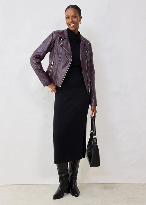 Bikerjakke i nappaskinn, bonprix