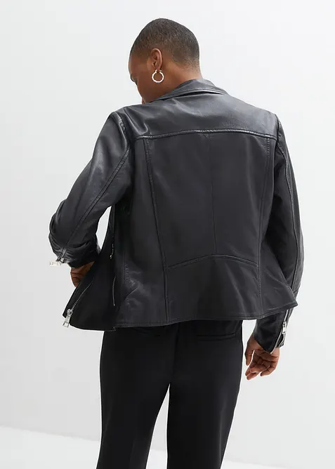 Bikerjakke i nappaskinn, bonprix