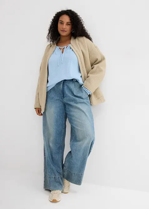 Bluse i luftig musselin, bonprix