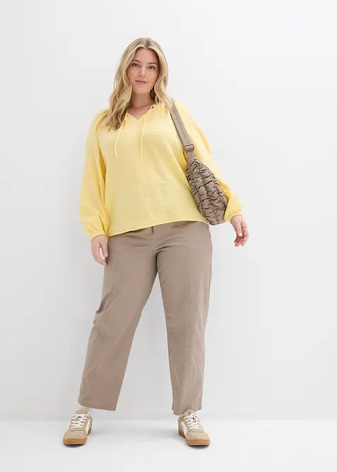 Bluse i luftig musselin, bonprix