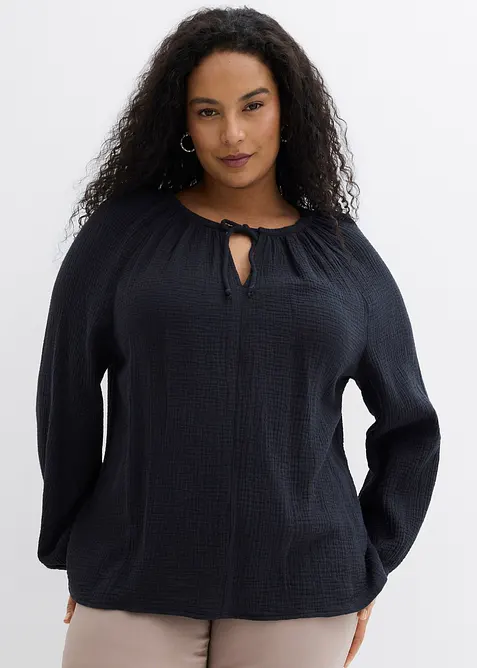 Bluse i luftig musselin, bonprix