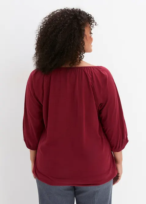 Trikotbluse i 100% &oslash;kologisk bomull, bonprix